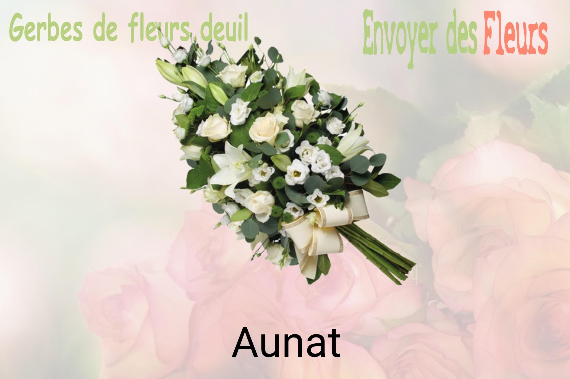 Gerbe de fleurs de deuil livrée à Aunat